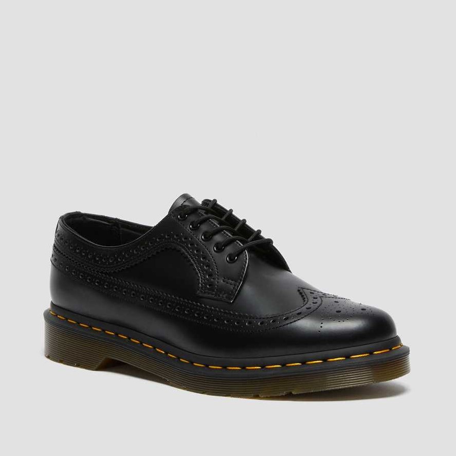 3989 Yellow Stitch Smooth Leather Brogue Shoes